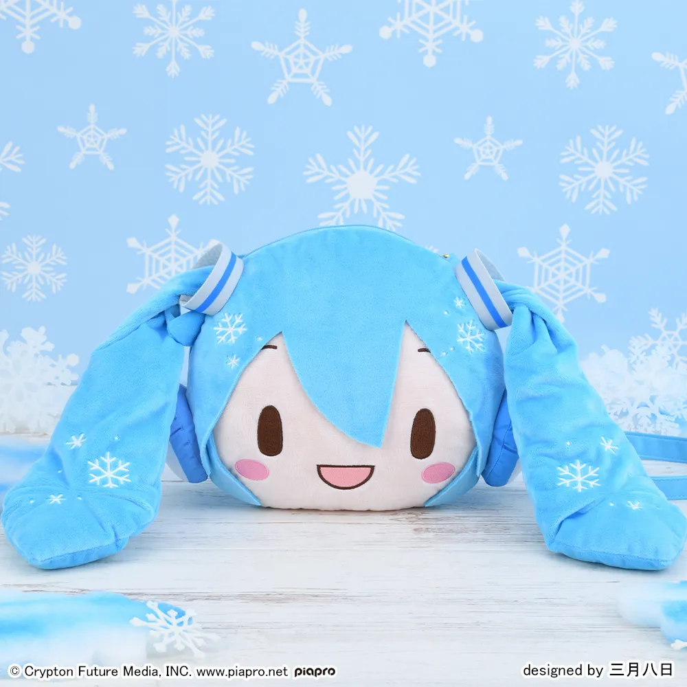 グッズ]雪ミク ふわぷち フェイスショルダーバッグ（M）｜プライズ