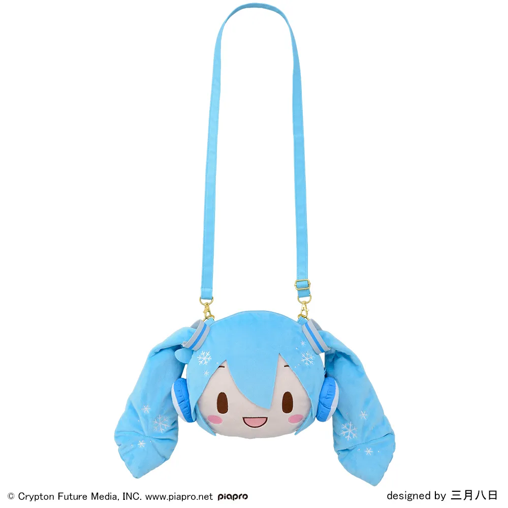 グッズ]雪ミク ふわぷち フェイスショルダーバッグ（M）｜プライズ