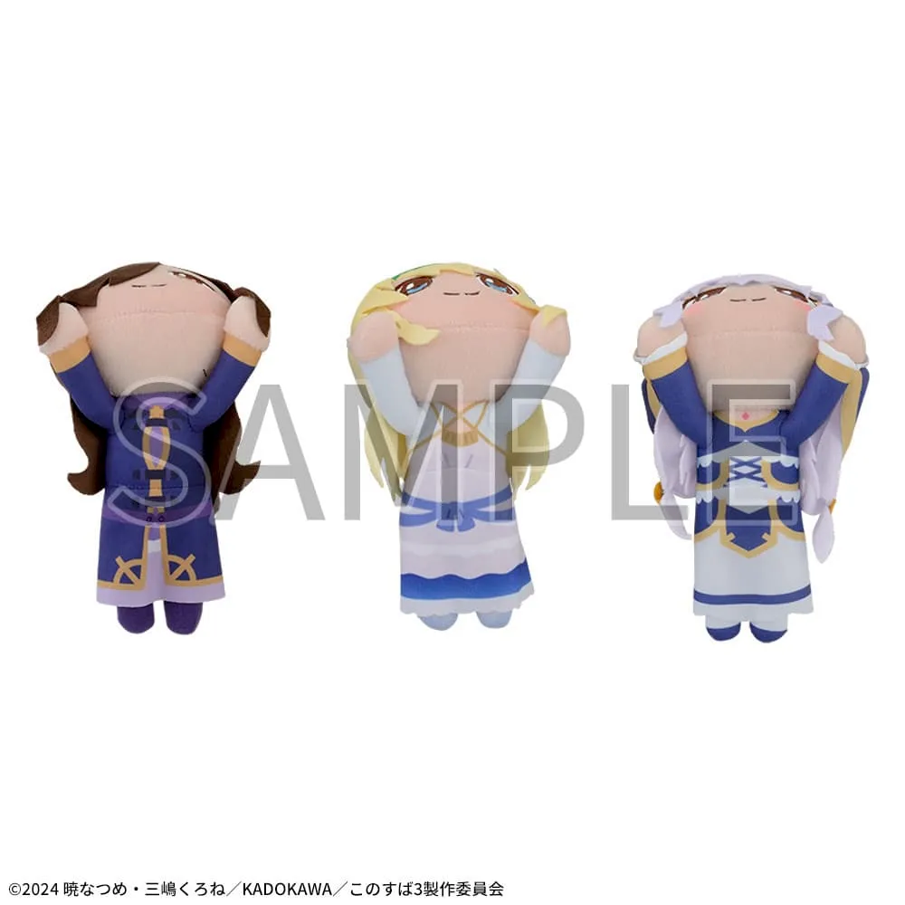 【タグ付き】デジキャランド　ぬいぐるみ　3体セット　コンプリート　セガ この素晴らしい世界に祝福を！3 寝そべり ぬいぐるみVol.2｜プライズ