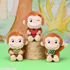 おさるのジョージ　ぽってりぬいぐるみ　いろいろフルーツ