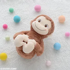 おさるのジョージ　赤いほっぺ　Lぬいぐるみ　ころりんポーズ