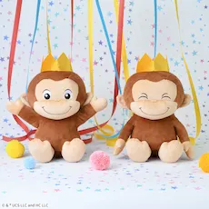 おさるのジョージ　Lぬいぐるみ　85th　王冠