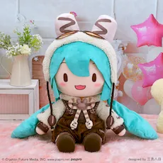 初音ミク マシュマロホットココア ふわぷち ぬいぐるみ（LL