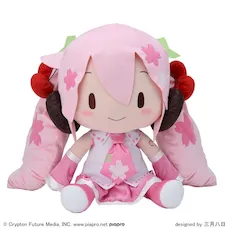 [グッズ]桜ミク　ふわぷち　どでかジャンボぬいぐるみ