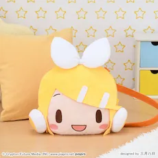 [グッズ]鏡音リン　ふわぷち　フェイスショルダーバッグ（Ｍ）