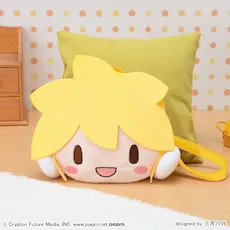 [グッズ]鏡音レン　ふわぷち　フェイスショルダーバッグ（Ｍ）