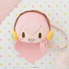 [グッズ]巡音ルカ　ふわぷち　フェイスショルダーバッグ（Ｍ）