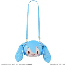 [グッズ]雪ミク　ふわぷち　フェイスショルダーバッグ（Ｍ）