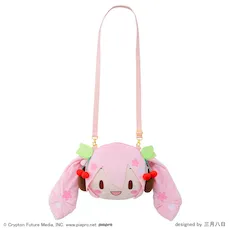 [グッズ]桜ミク　ふわぷち　フェイスショルダーバッグ（Ｍ）