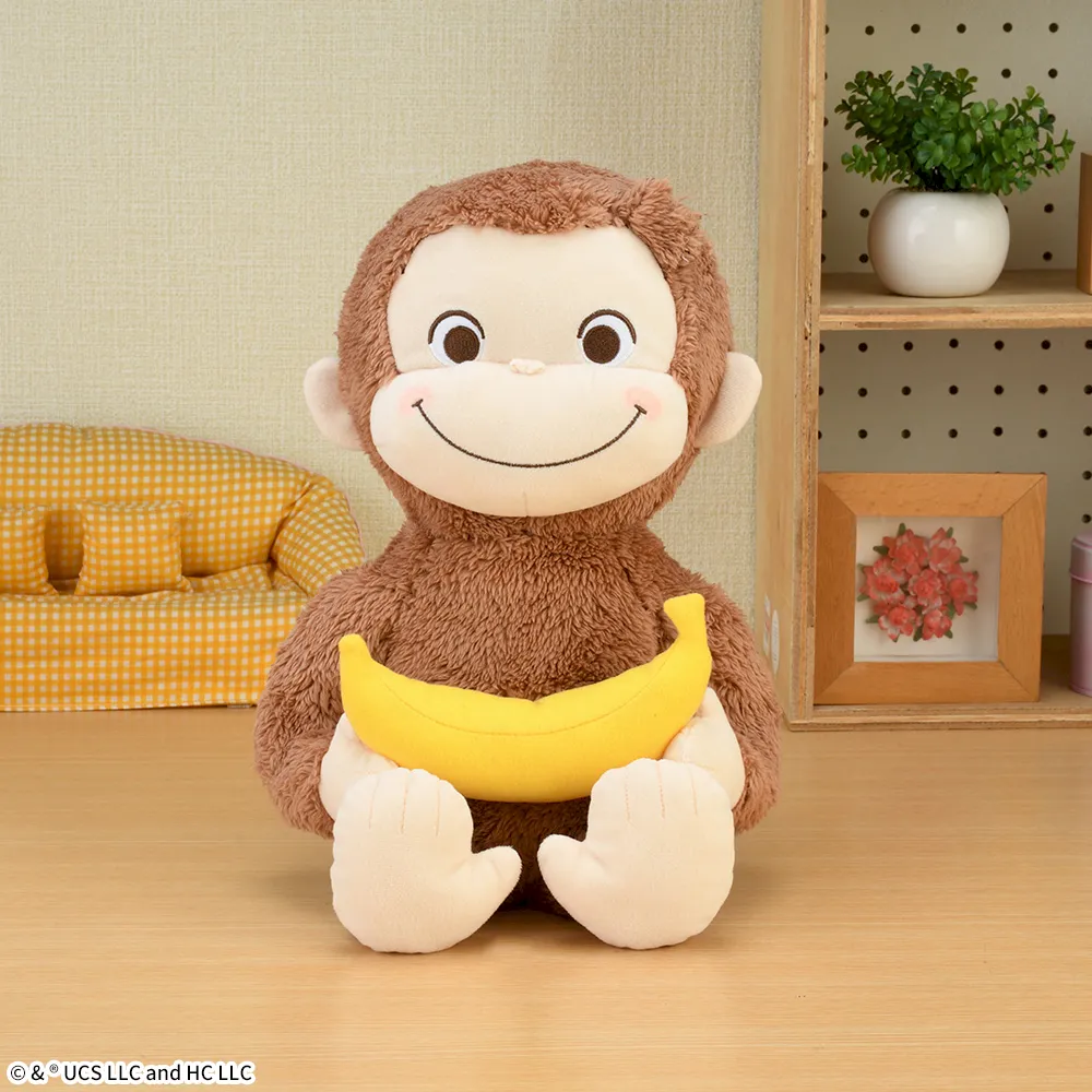 おさるのジョージ　赤いほっぺ　Lぬいぐるみ　バナナ