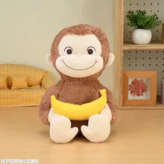 おさるのジョージ　赤いほっぺ　Lぬいぐるみ　バナナ