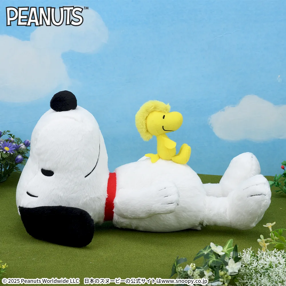 SNOOPY™ Lぬいぐるみ“スヌーピー&ウッドストック”おなかVer.
