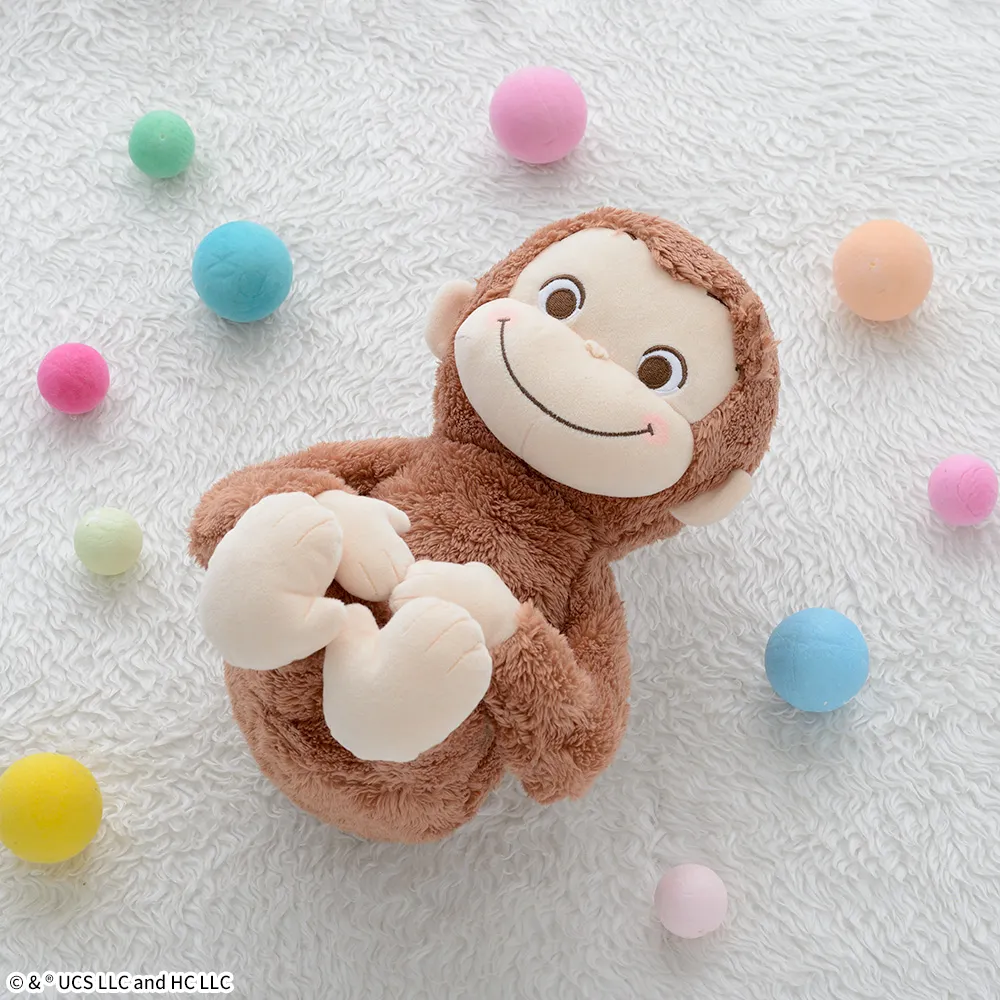 おさるのジョージ 赤いほっぺ Lぬいぐるみ ころりんポーズ｜プライズ