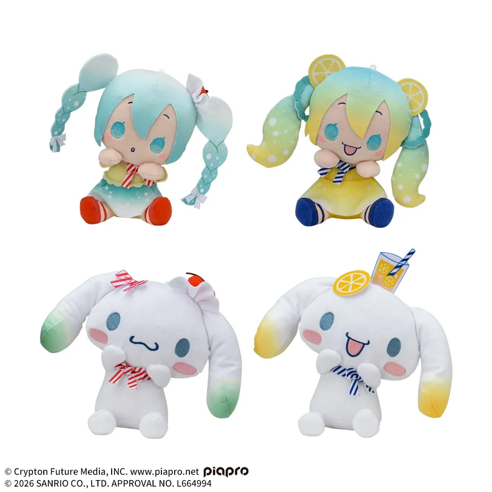 初音ミク×シナモロール ひょこぴょこ ぬいぐるみ ～クリームソーダ