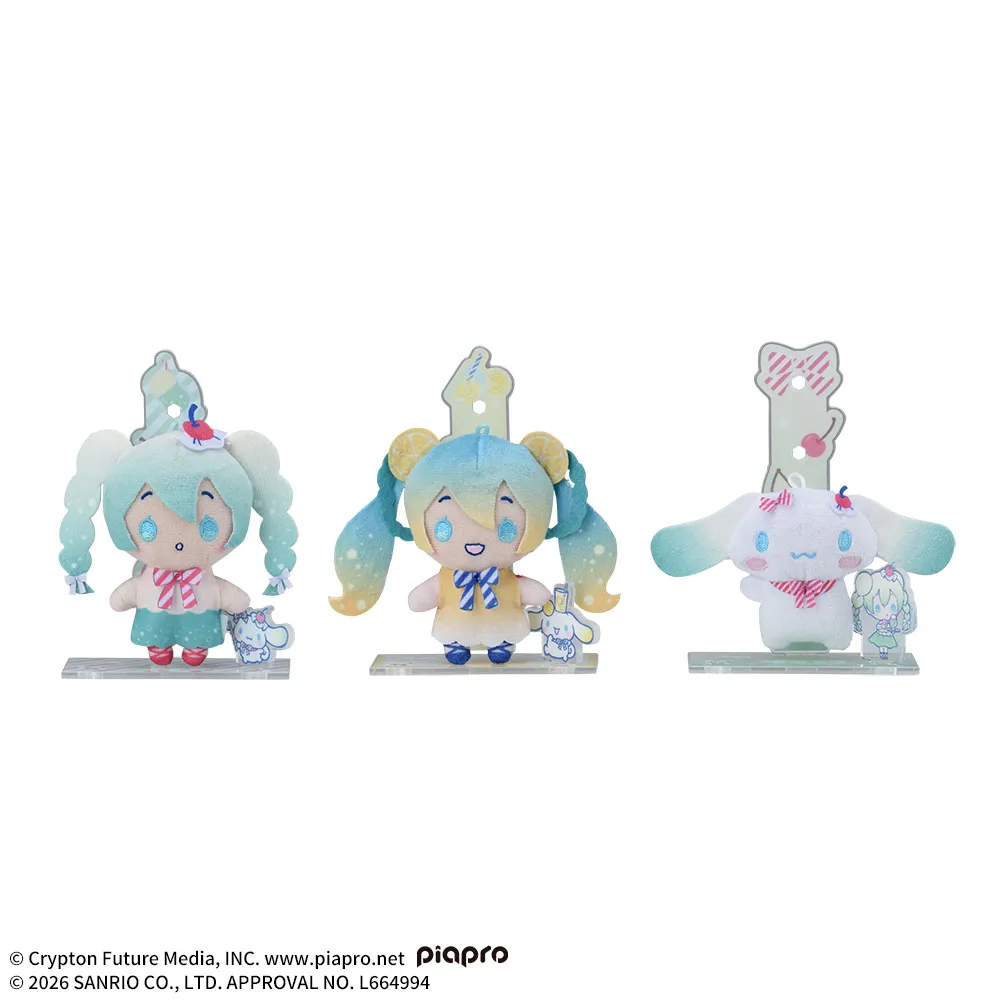 新品☆「初音ミク×シナモロール マスコット ～クリームソーダ・レモンソーダ～」 初音ミク×シナモロール アクぬい For Amusement ～クリームソーダ