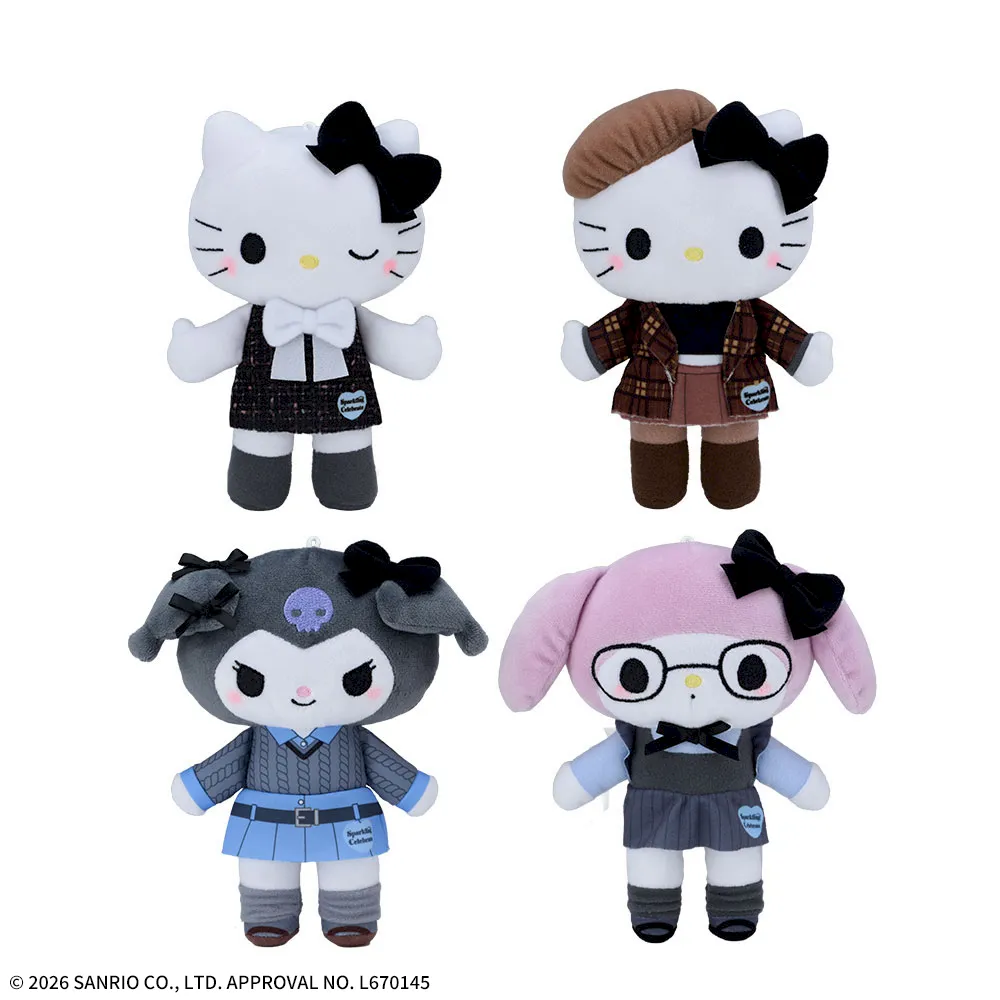 ゆるかわ サンリオキャラクターズ ぬいぐるみ‐ハローキティ・クロミ・マイメロディ‐ Sparkling Celebrate あしながVer.