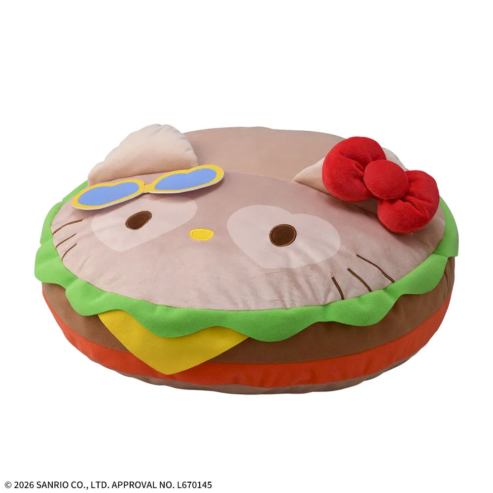 ハローキティ　プラチナムザッカハンバーガークッション　Kawaii YumYum MART