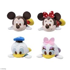 レトロ　ベビーミッキー＆フレンズ　ふわふわコスチューム　ぬいぐるみマスコット ミッキー&フレンズ 寝そべり 赤いほっぺ マスコット｜プライズ・くじ