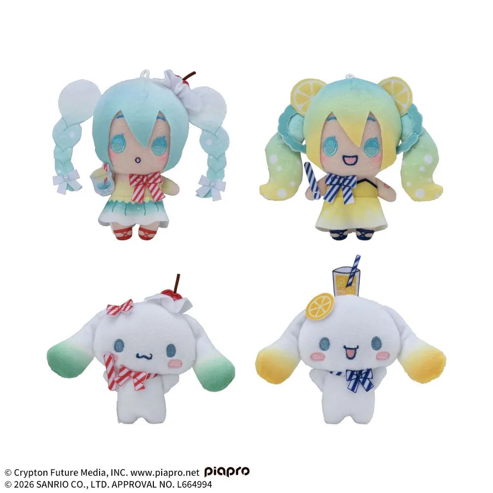 新品☆「初音ミク×シナモロール マスコット ～クリームソーダ・レモンソーダ～」 初音ミク×シナモロール マスコット ～クリームソーダ・レモンソーダ