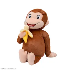 おさるのジョージ　LLぬいぐるみ　おなかいっぱい