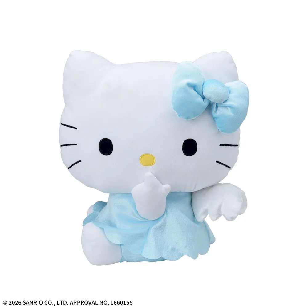 ハローキティ LLぬいぐるみ 水色エンジェル｜プライズ・くじ・グッズ