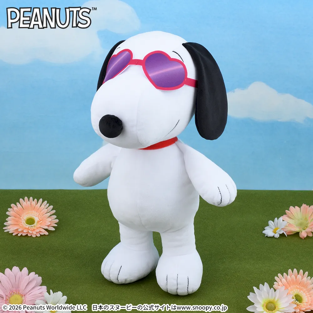 SNOOPY™ LLぬいぐるみ ハートサングラス｜プライズ・くじ・グッズ情報