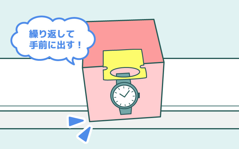 交互に繰り返し手前に出す